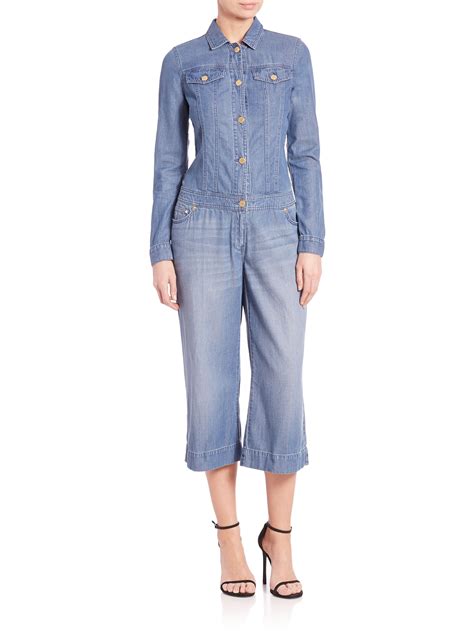 michael kors denim jumpsuit womens|Michael Kors sleeveless jumpsuit.